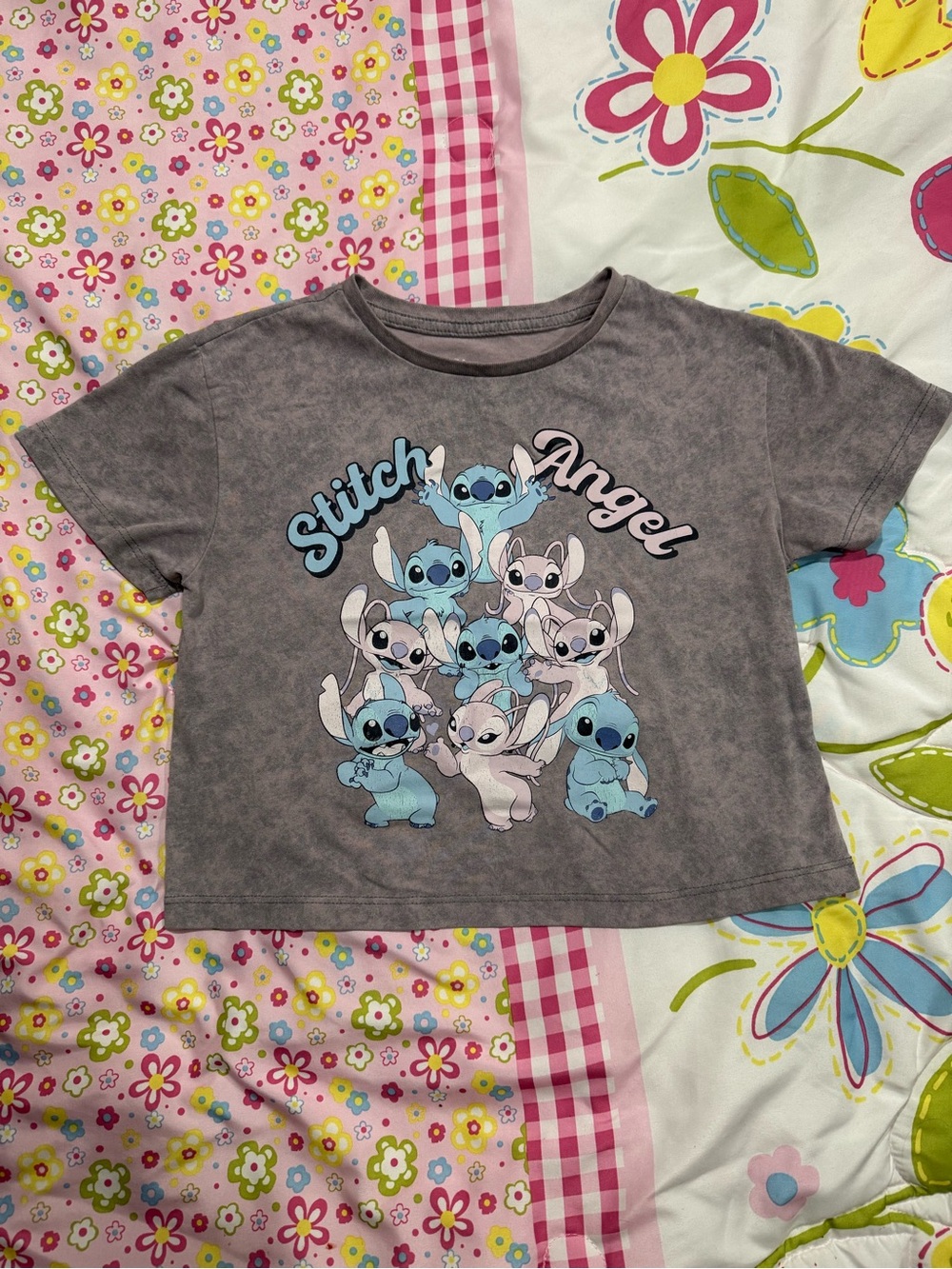 Disney Grey Kids Stitch Angel Graphic Tee